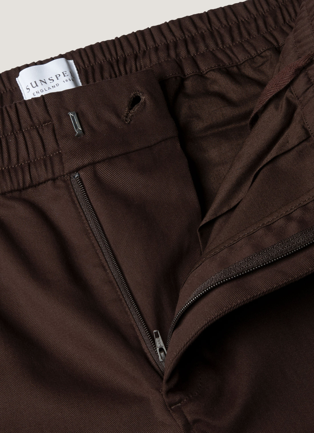 Men's Cotton Cashmere Drawstring Trouser in Truffle