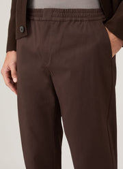 Men's Cotton Cashmere Drawstring Trouser in Truffle