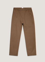 Men's Cotton Cashmere Drawstring Trouser in Dark Stone