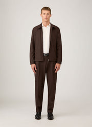 Men's Boiled Wool Trouser in Truffle
