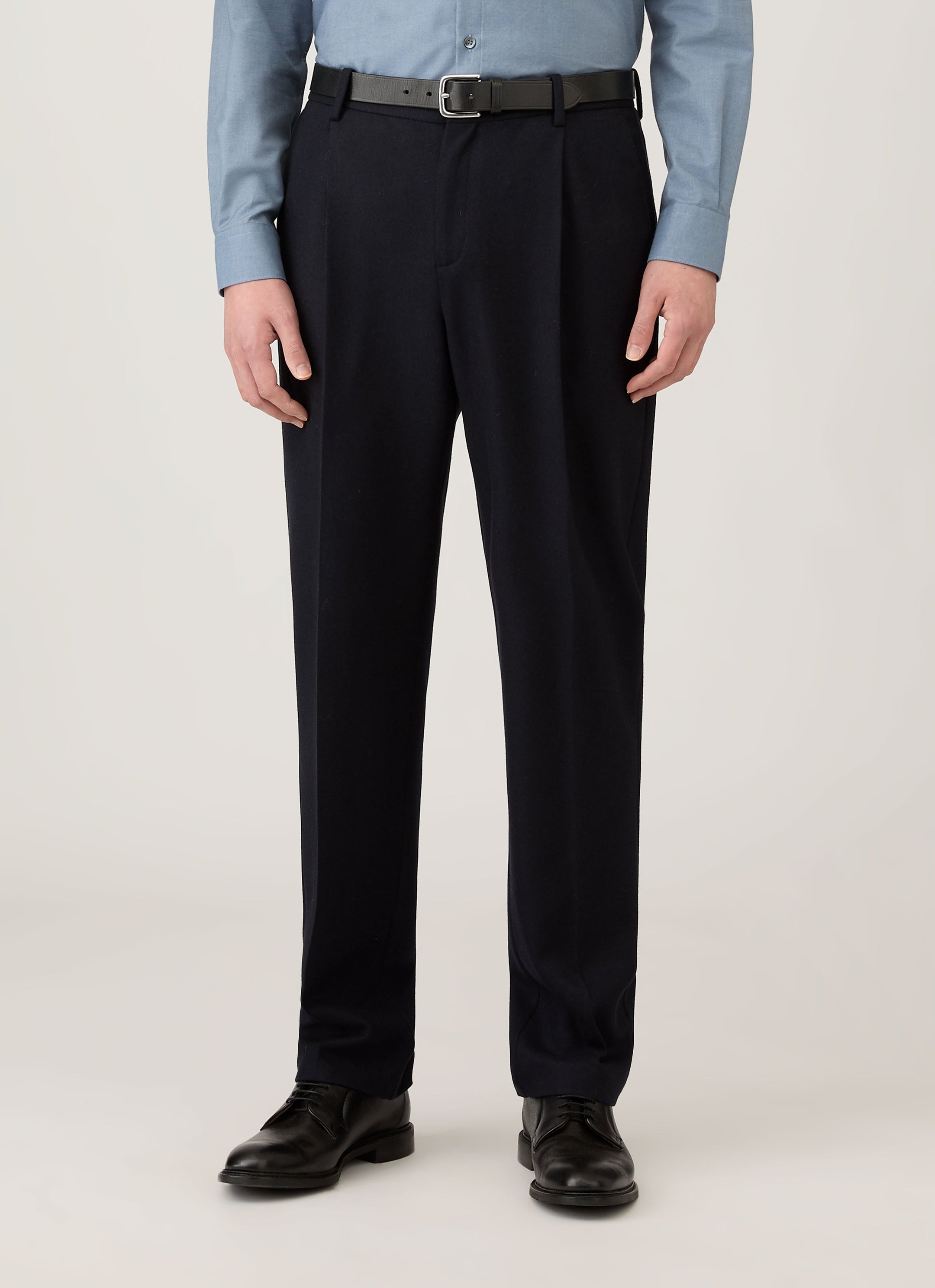 Men's Boiled Wool Trouser in Navy