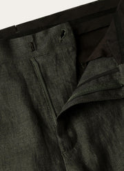 Men's Linen Trouser in Forest