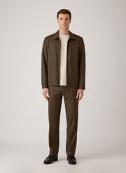 Men's Boiled Wool Trouser in Loden Green