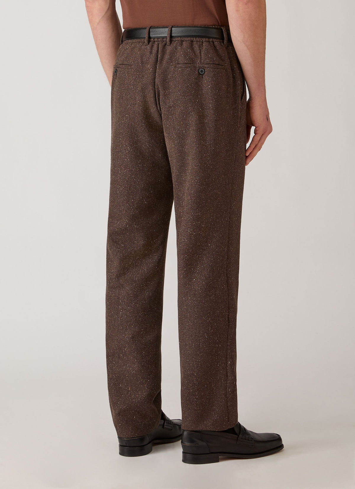 Men's Donegal Tweed Trouser in Dark Brown Melange