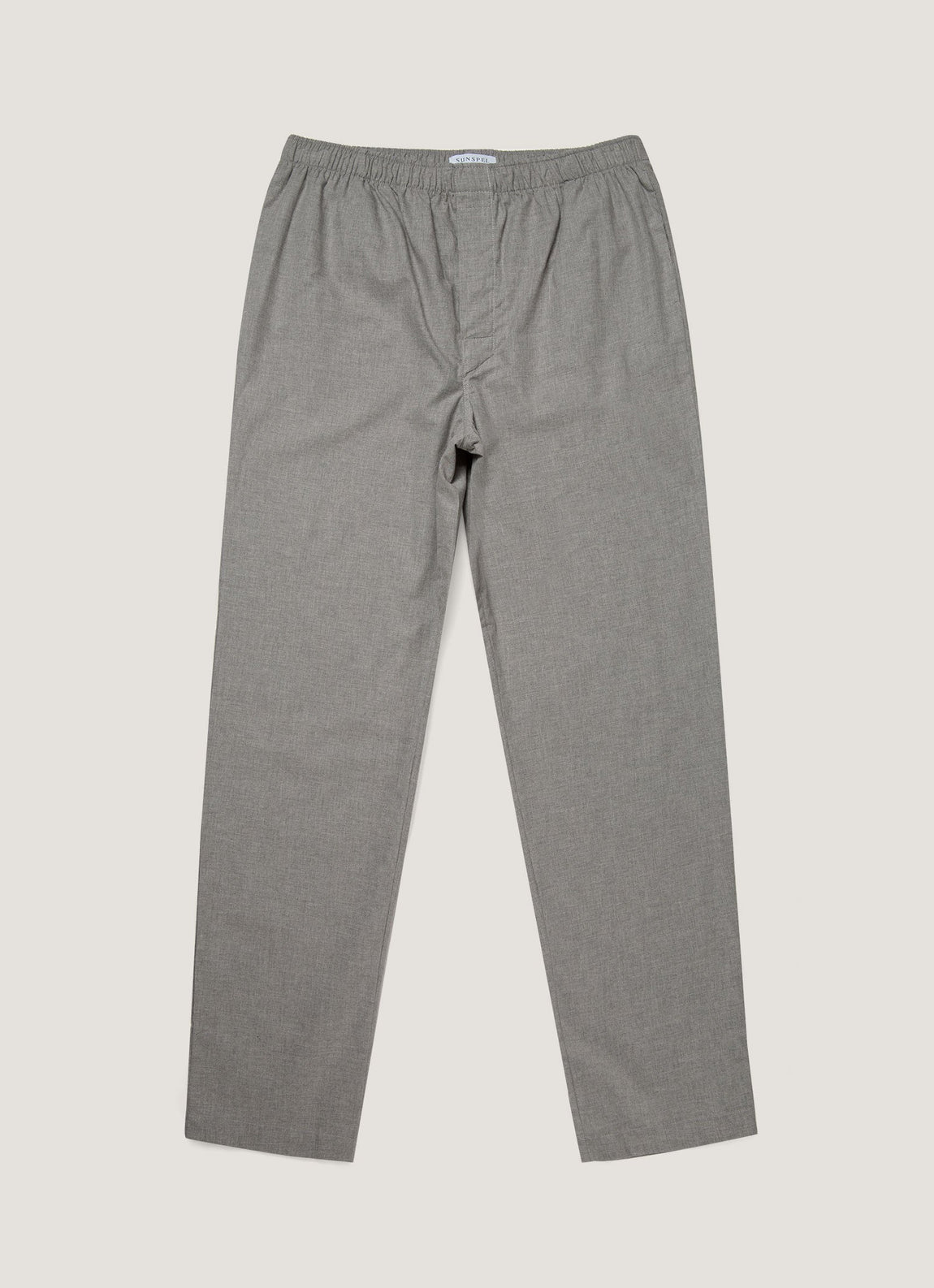 Men's Cotton Flannel Pyjama Trouser in Mid Grey Melange