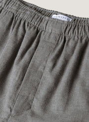 Men's Cotton Flannel Pyjama Set in Mid Grey Melange