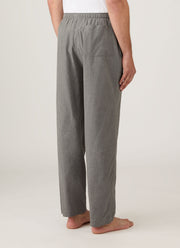 Men's Cotton Flannel Pyjama Trouser in Mid Grey Melange