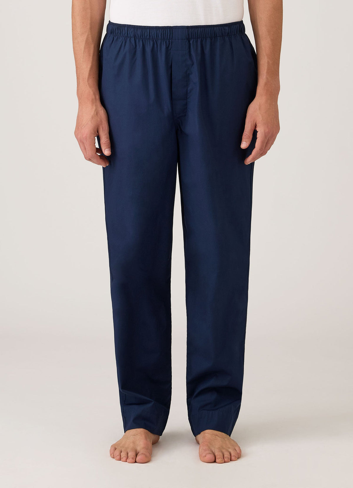 Men's Cotton Poplin Pyjama Trouser in Navy