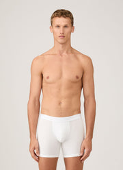 Men's Stretch Cotton Boxer Briefs in White