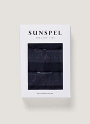 Men's Stretch Cotton Trunks 3-Pack in Navy