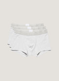 Men's Stretch Cotton Trunks 3-Pack in Grey Melange
