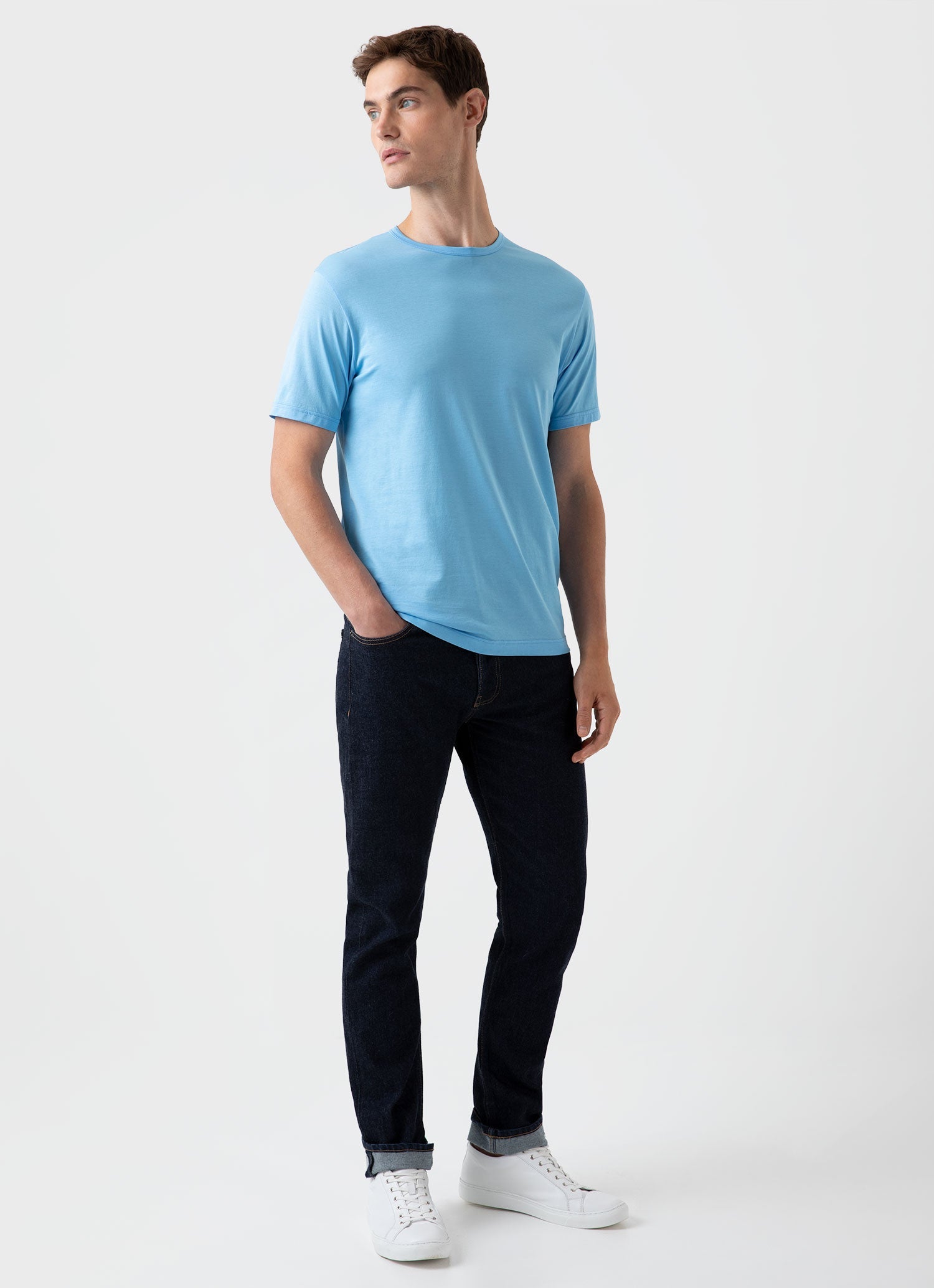 Men's Classic T-shirt in Cyan Blue
