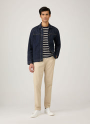 Men's Classic T-shirt in Navy/Ecru Breton Stripe