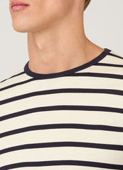 Men's Classic T-shirt in Ecru/Navy Breton Stripe