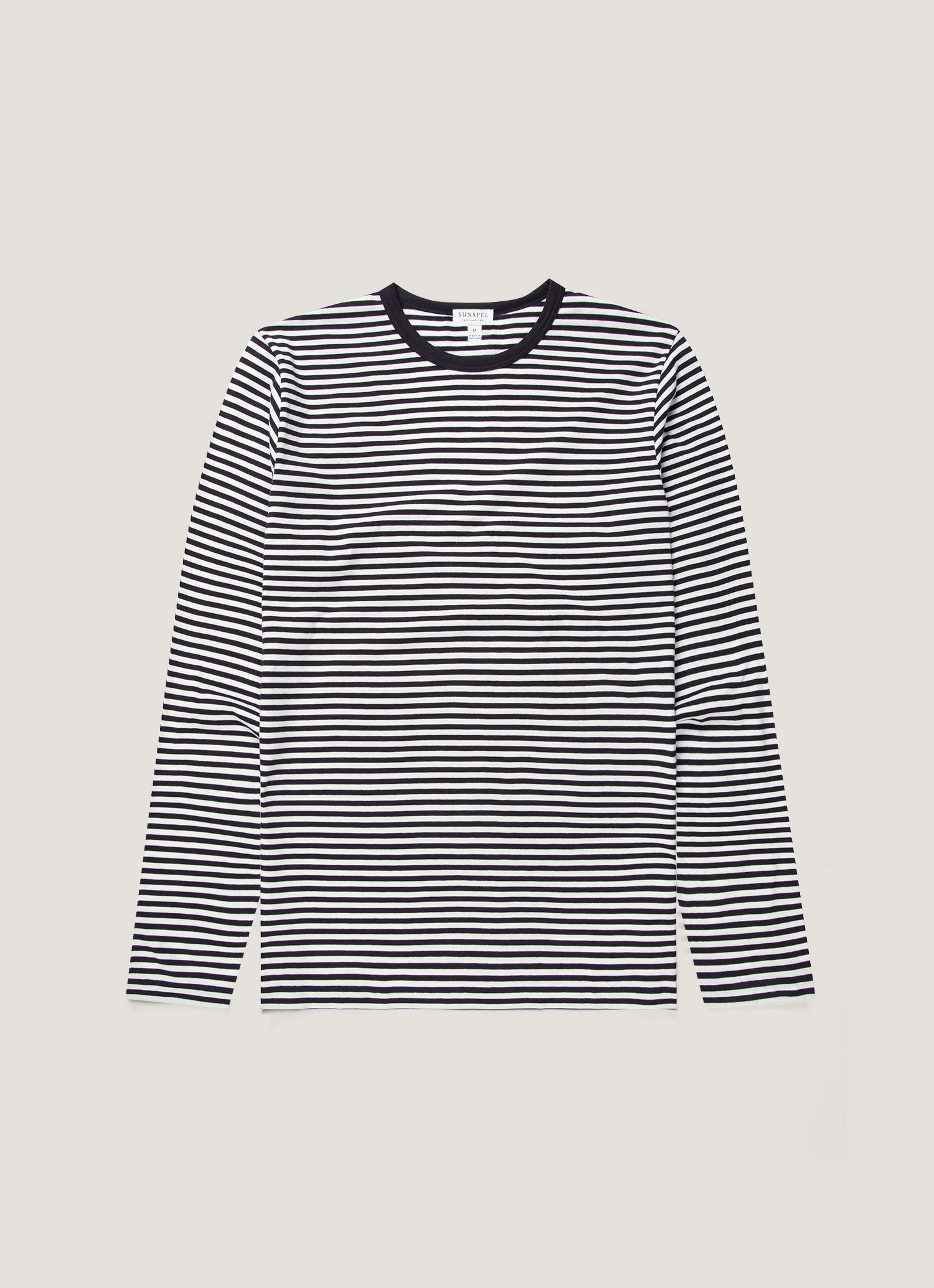 Men's Classic Long Sleeve T-shirt in Navy/White English Stripe
