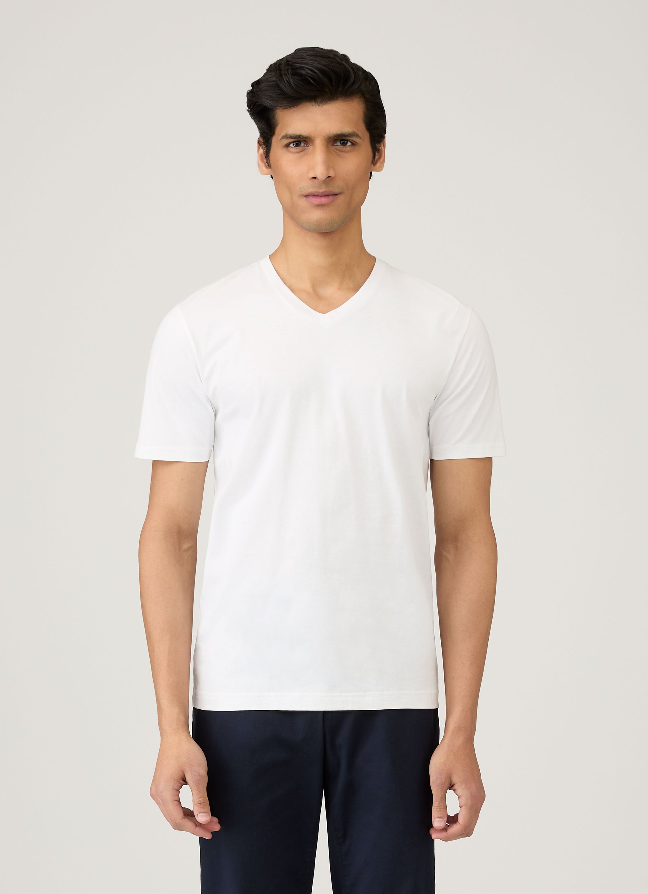 Men's Riviera V Neck T-shirt in White