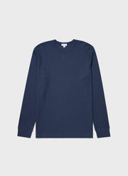 Men's Long Sleeve Waffle T-shirt in Slate Blue