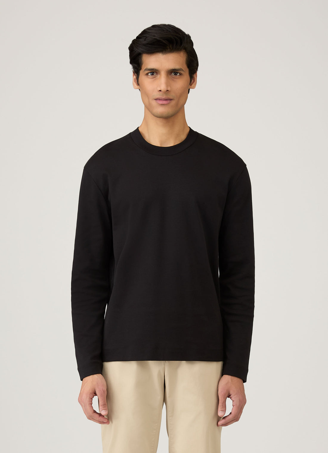 Men's Long Sleeve Heavyweight T-shirt in Black