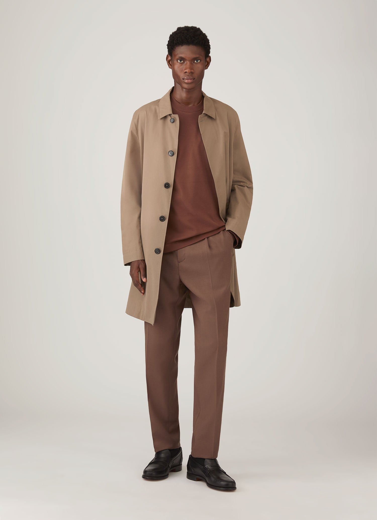 Men's Long Sleeve Heavyweight T-shirt in Conker Brown