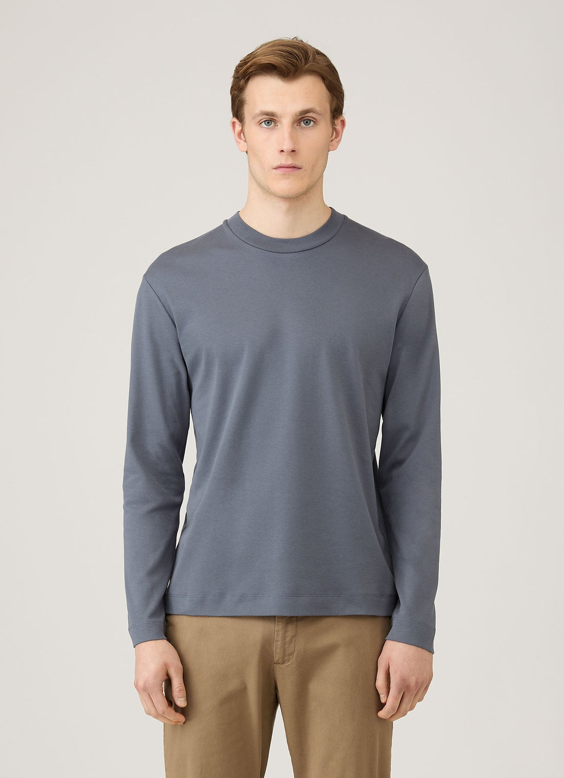 Men's Long Sleeve Heavyweight T-shirt in Slate Blue