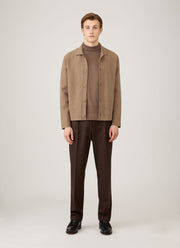 Men's Roll Neck Heavyweight T-shirt in Bark