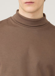 Men's Roll Neck Heavyweight T-shirt in Bark