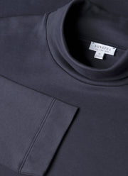 Men's Roll Neck Heavyweight T-shirt in Navy