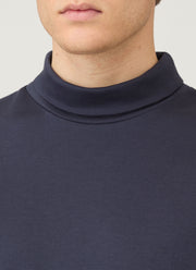 Men's Roll Neck Heavyweight T-shirt in Navy