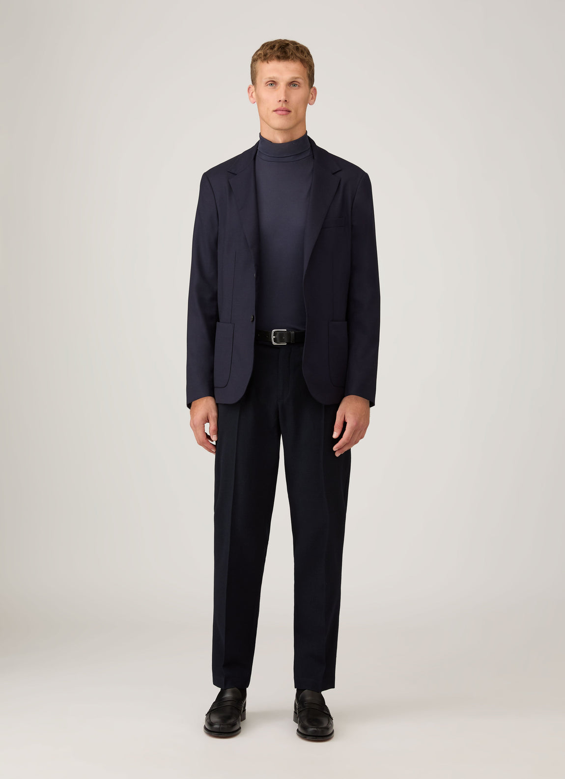 Men's Long Sleeve Roll Neck in Navy