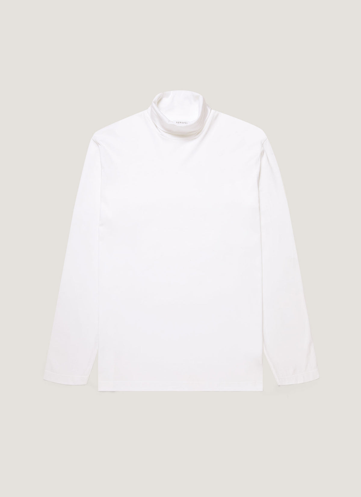 Men's Long Sleeve Roll Neck in White