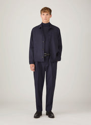 Men's Ultra-Fine Merino Roll Neck in Navy