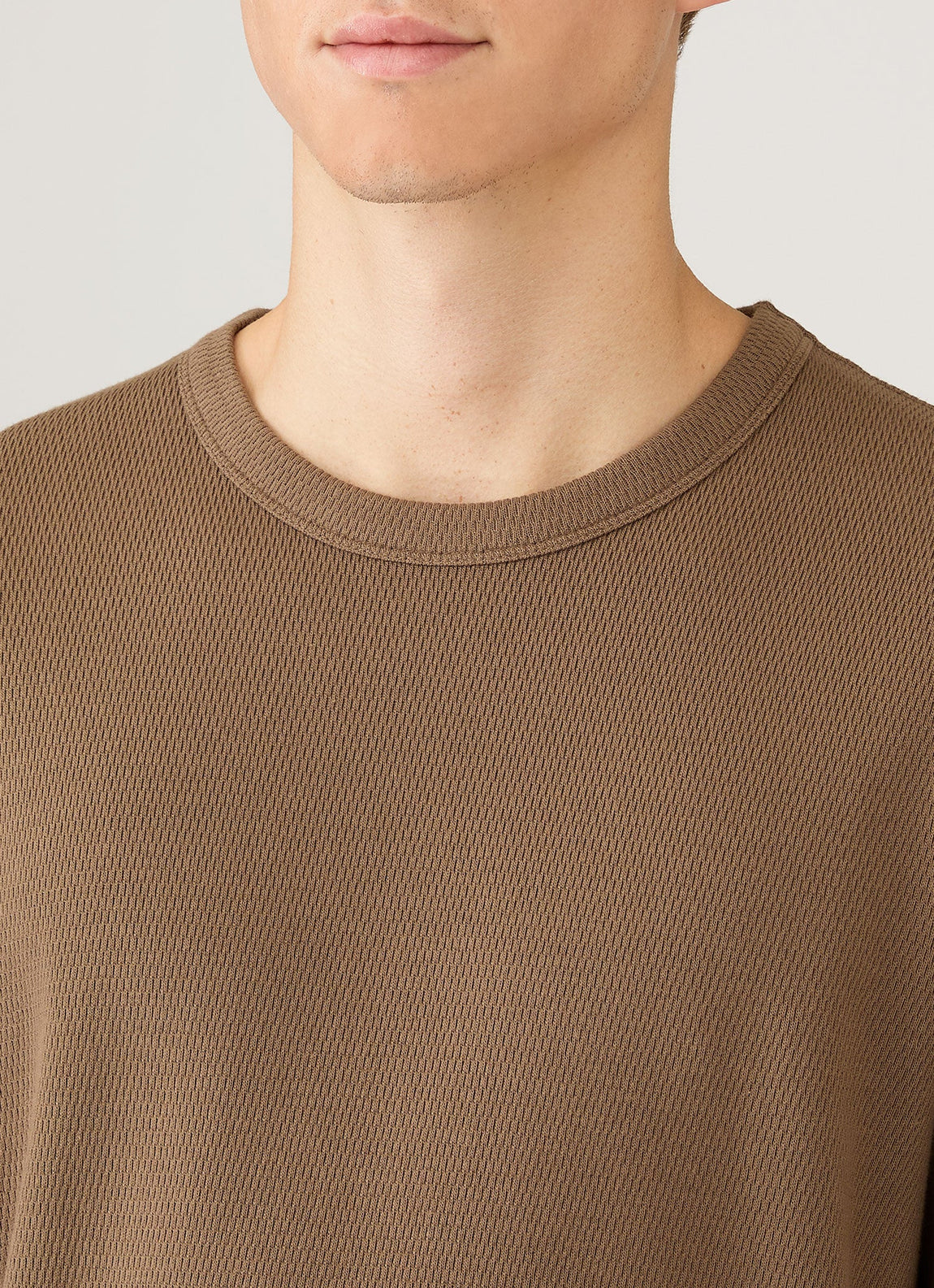 Men's Long Sleeve Cellulock Crew Neck in Dark Cedar