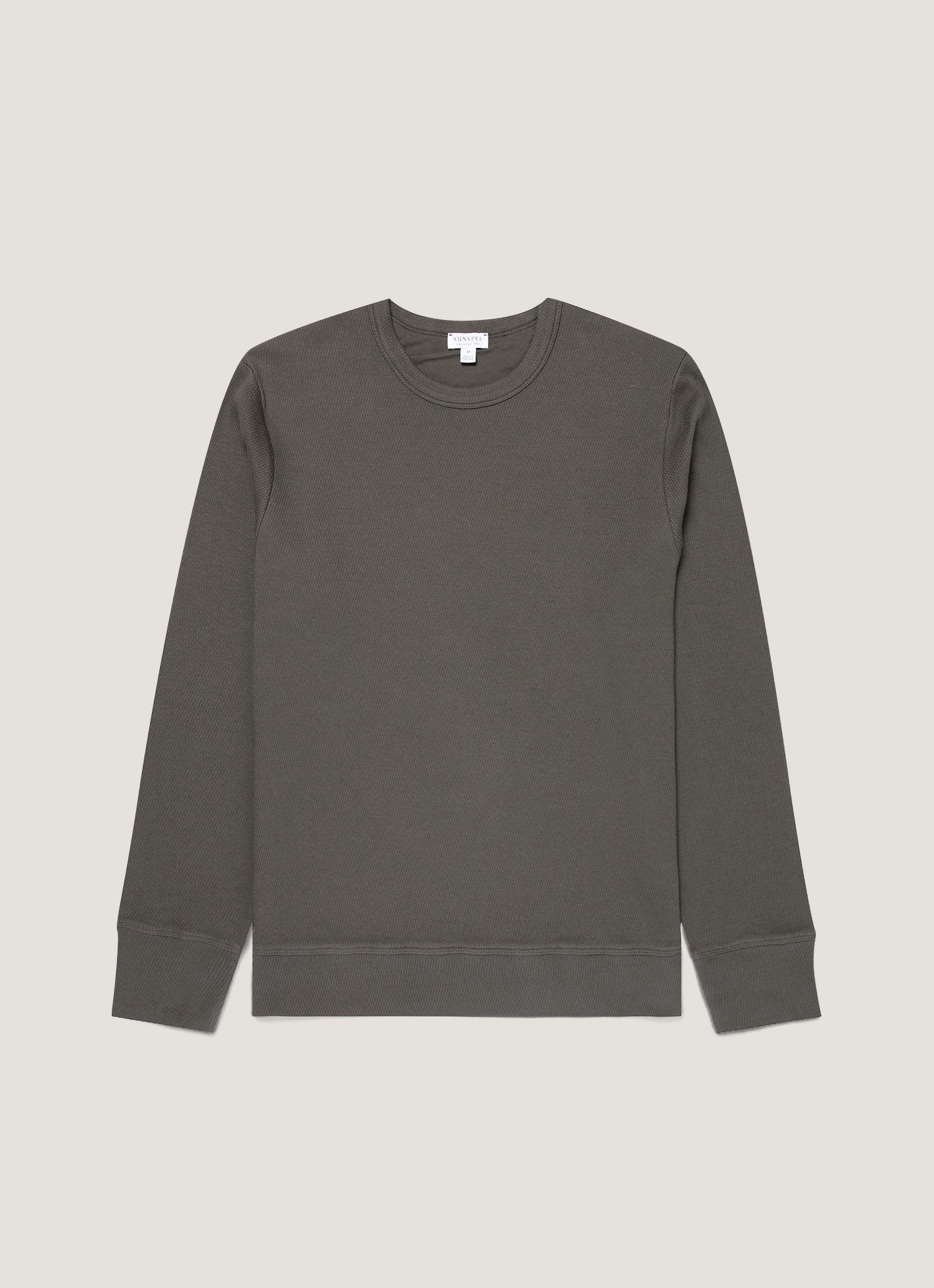 Men's Long Sleeve Cellulock Crew Neck in Charcoal