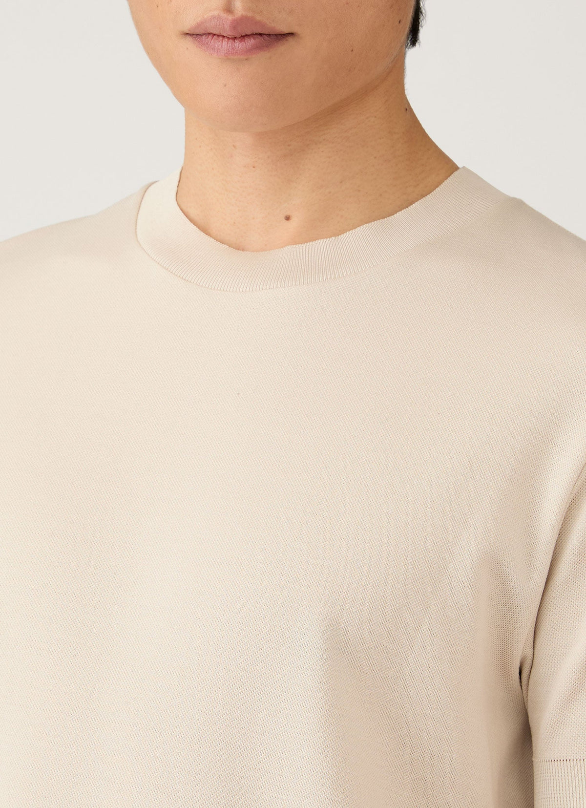 Men's Cotton Piqué T-shirt in Swansdown
