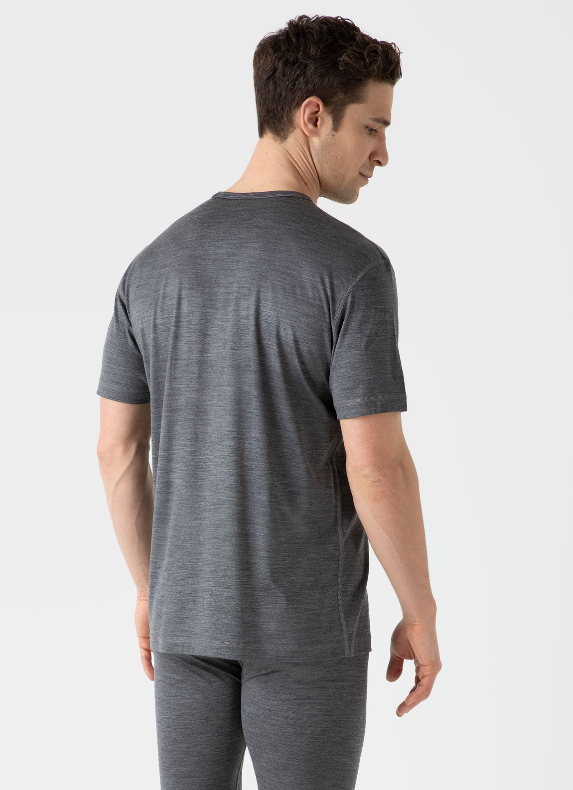 Men's Merino Long Sleeve Base Layer in Grey Melange