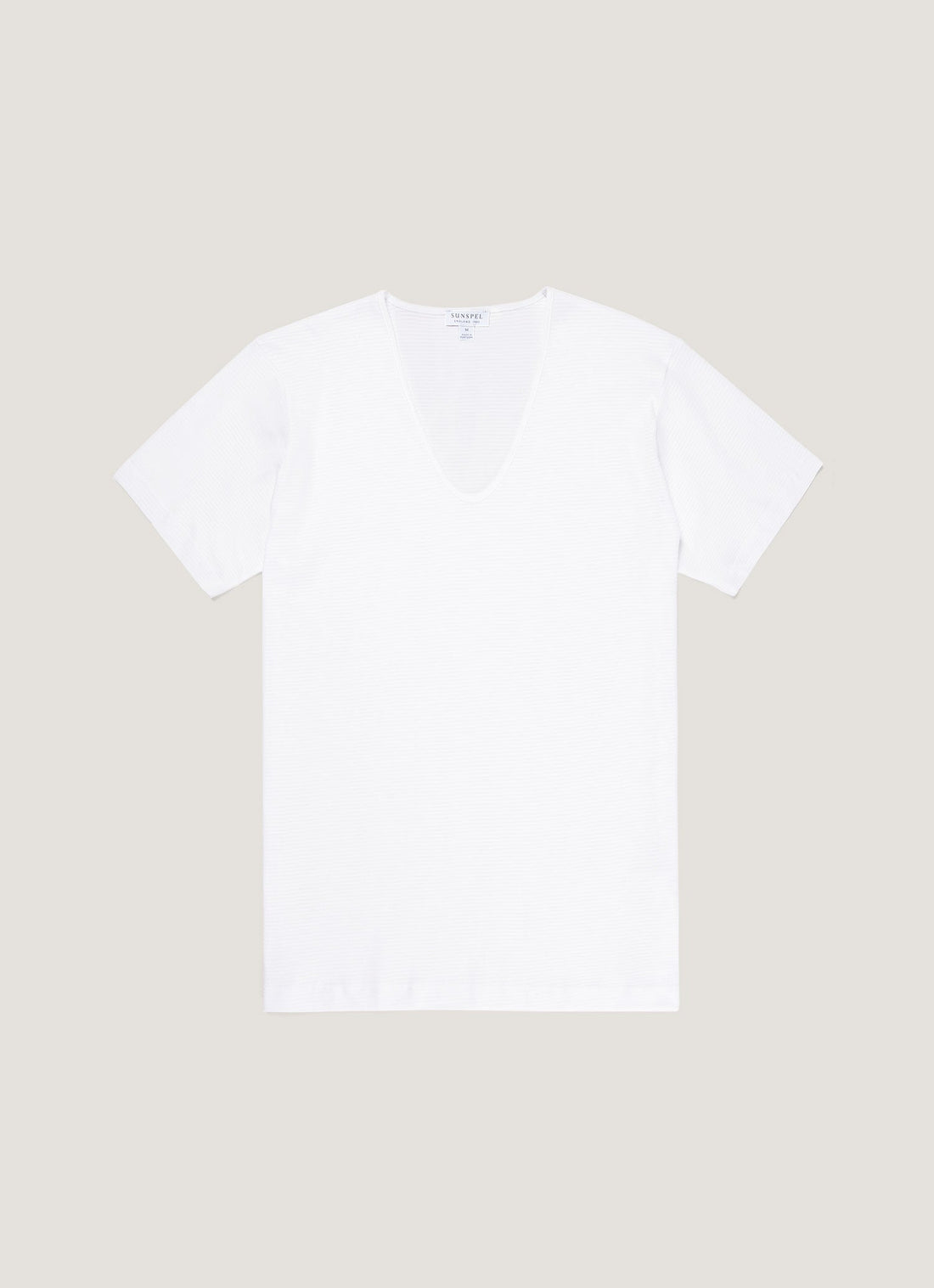 Men's Cellular Cotton V-neck Underwear T-shirt in White
