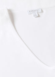 Men's Superfine Cotton V-Neck Underwear T-shirt in White