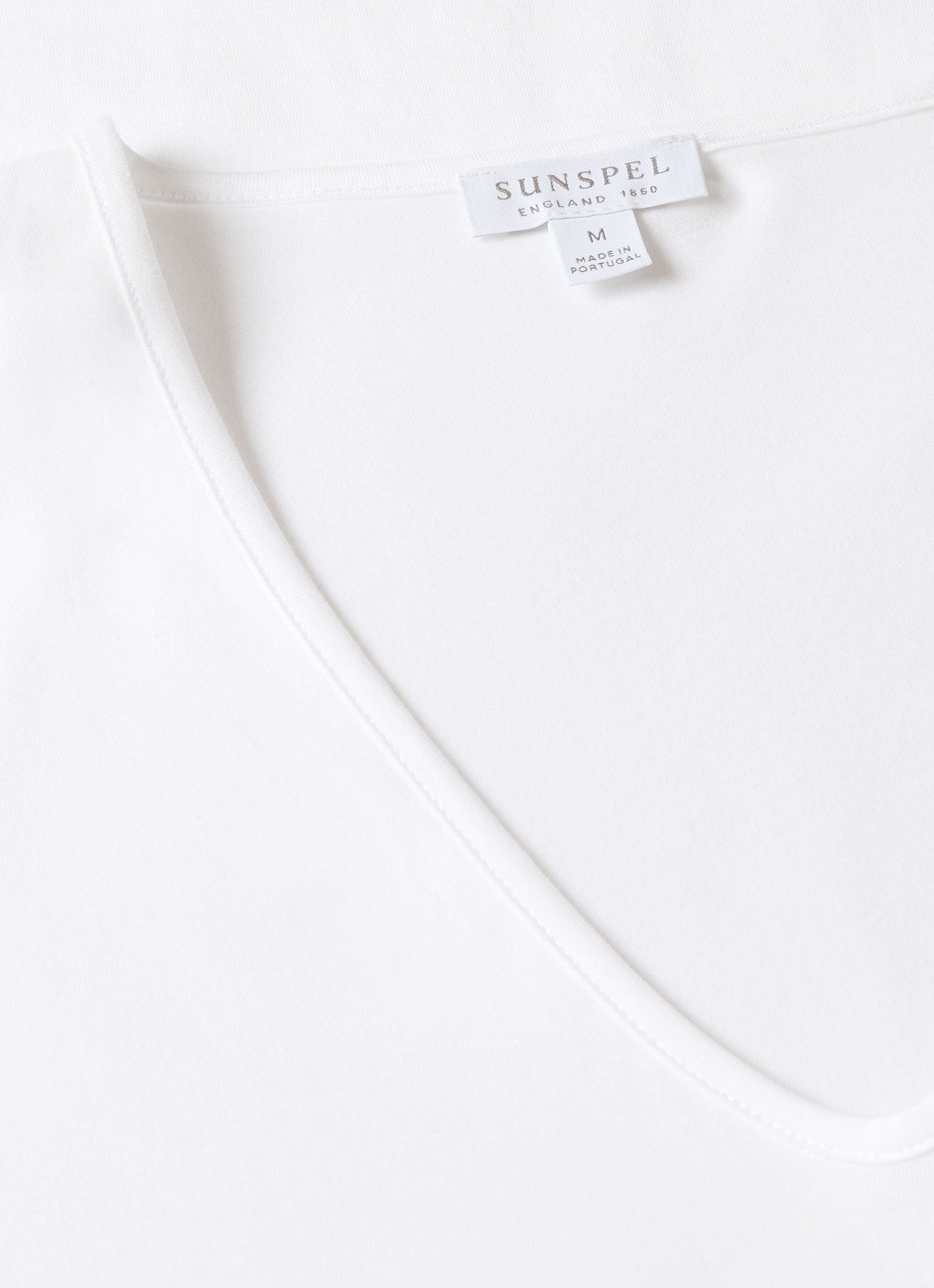 Men's Superfine Cotton V-Neck Underwear T-shirt in White