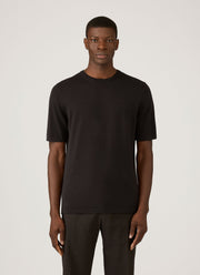 Men's Sea Island Cotton Knit T-shirt in Black