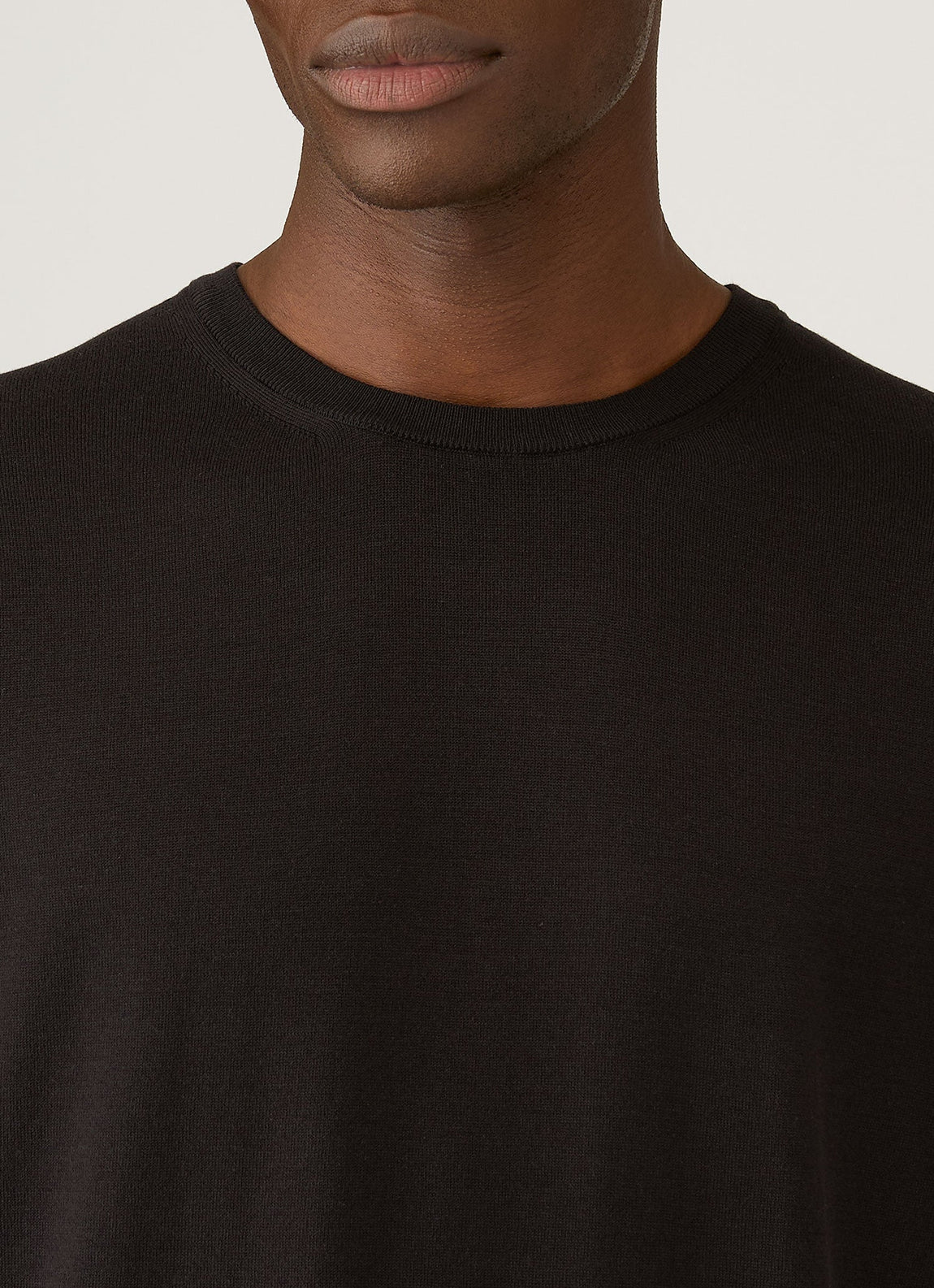 Men's Sea Island Cotton Knit T-shirt in Black