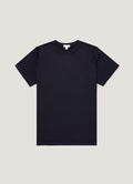 Men's Sea Island Cotton Knit T-shirt in Light Navy