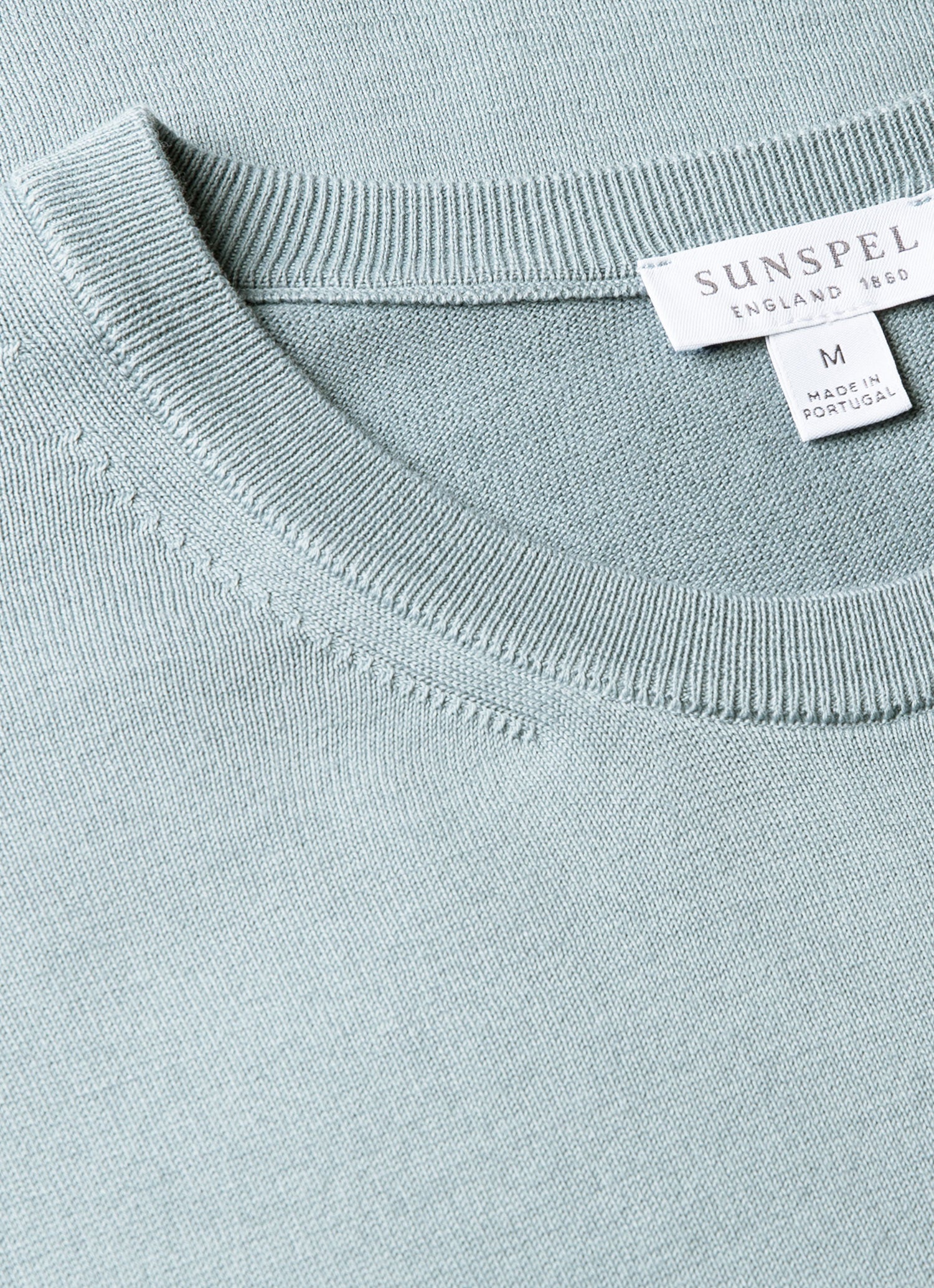 Men's Sea Island Cotton Knit T-shirt in Stone Blue
