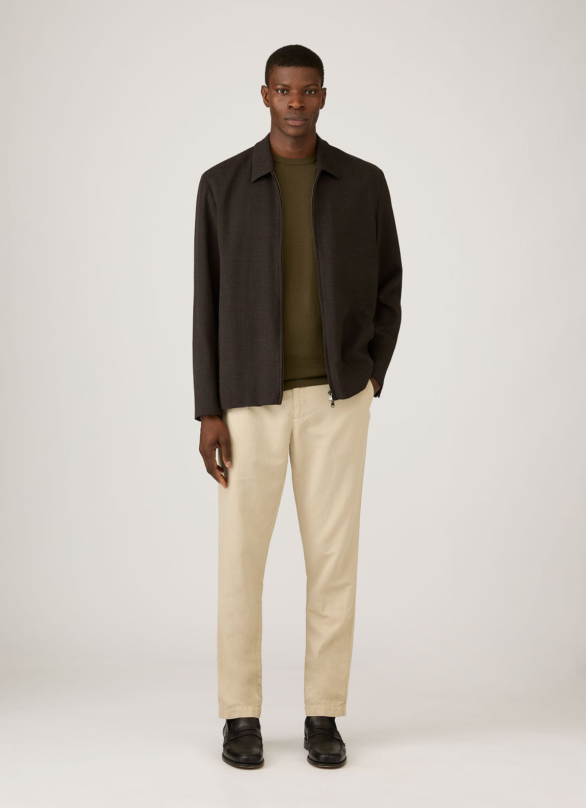 Men's Sea Island Cotton Knit T-shirt in Deep Olive