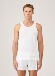 Men's Cellular Cotton Underwear Vest in White