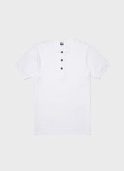 Men's Sunspel x Nigel Cabourn Mesh Henley in White