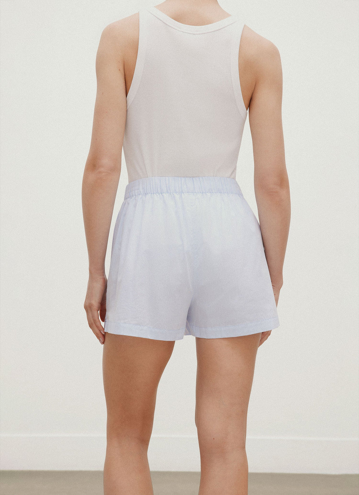 Women's Relaxed Poplin Boxer Short in Pastel Blue
