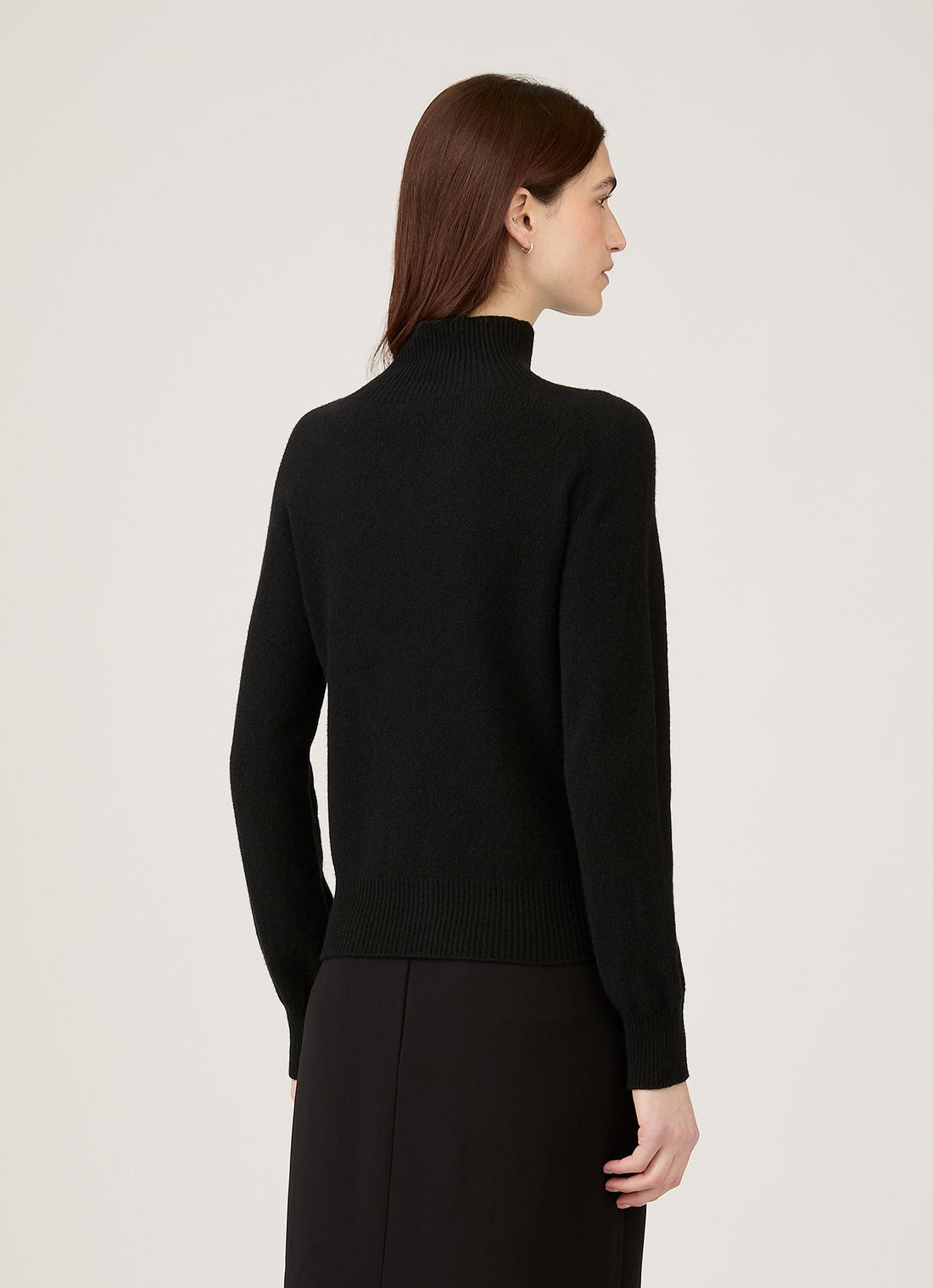 Women's Lambswool Funnel Neck Jumper in Black