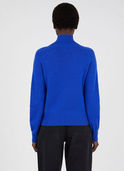 Women's Lambswool Funnel Neck Jumper in Klein