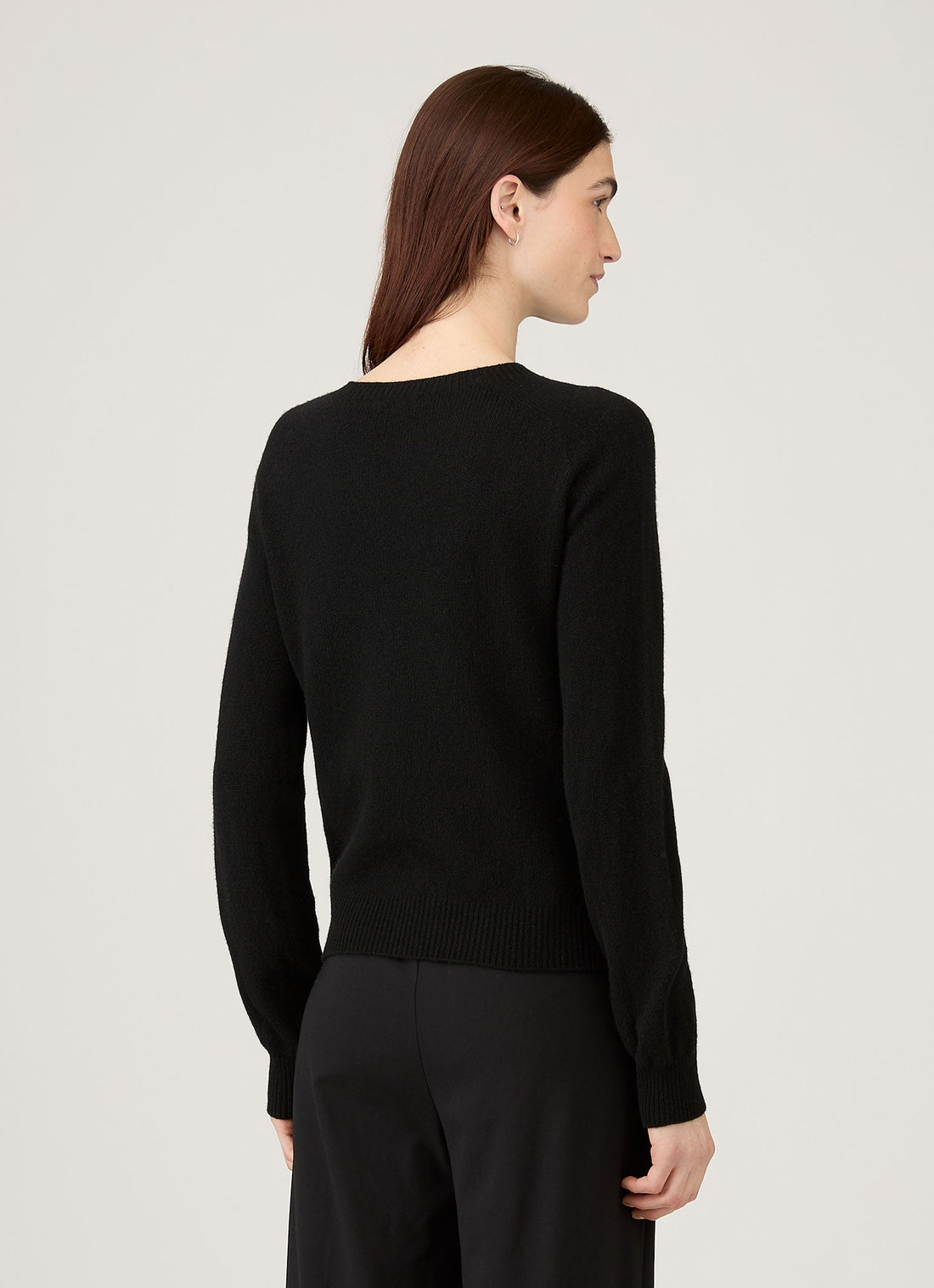 Women's Lambswool Crew Neck Jumper in Black