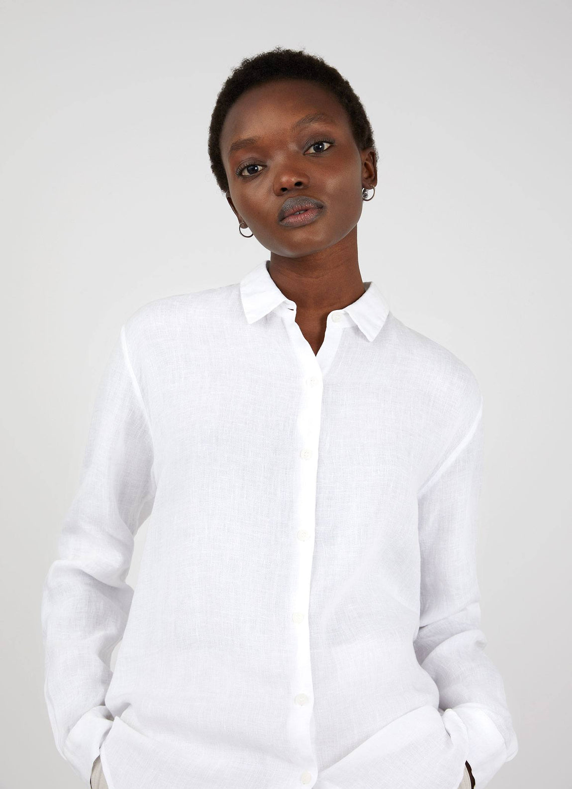 Women's Linen Shirt in White